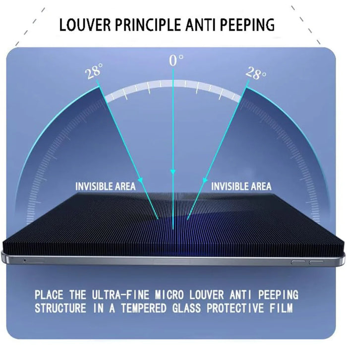 For Oppo Pad Anti Spy Privacy Screen Protector Anti Fingerprint Tempered Glass Film (NOT Complete Covering) - Black - 5