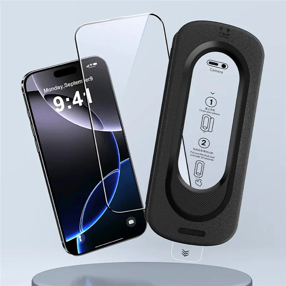 For iPhone 18 Pro Max / 17 Pro Max Full Screen Protector Anti Fingerprint High Aluminium-silicon Glass Film with Dust Removal Installation Tool - Transparent - 4