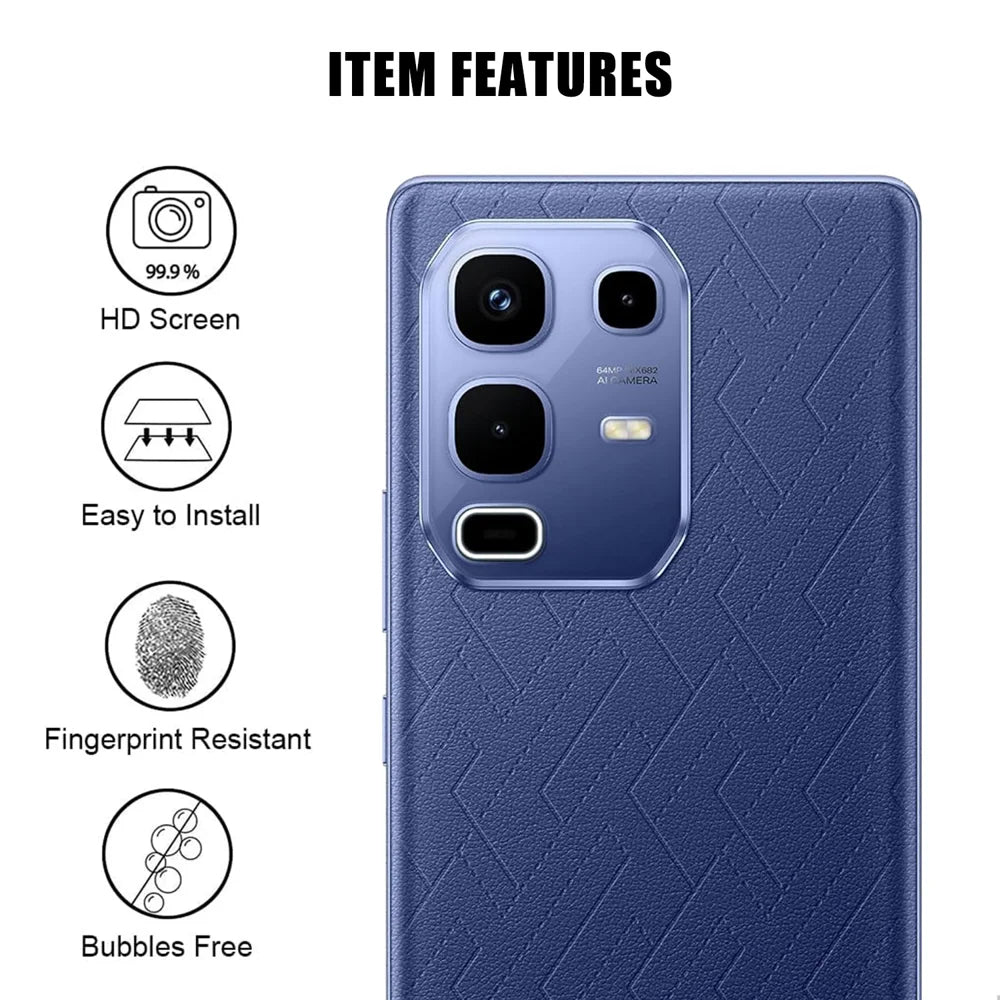 For Infinix Note 50s 5G Full Cover Camera Lens Protector High Definition Anti Fingerprint AR Tempered Glass Lens Film - Transparent - 2