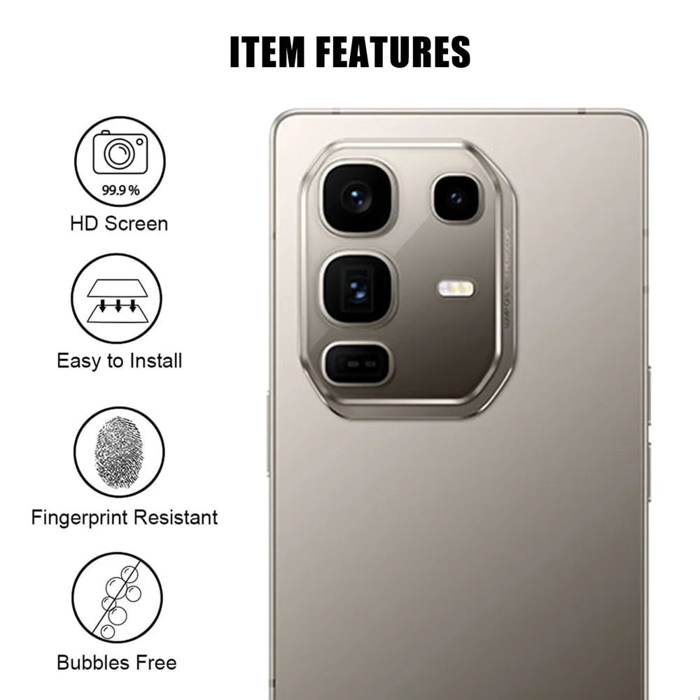 For Infinix Note 50 Pro+ 5G Full Cover Camera Lens Protector High Definition Anti Fingerprint AR Tempered Glass Lens Film - Transparent - 2