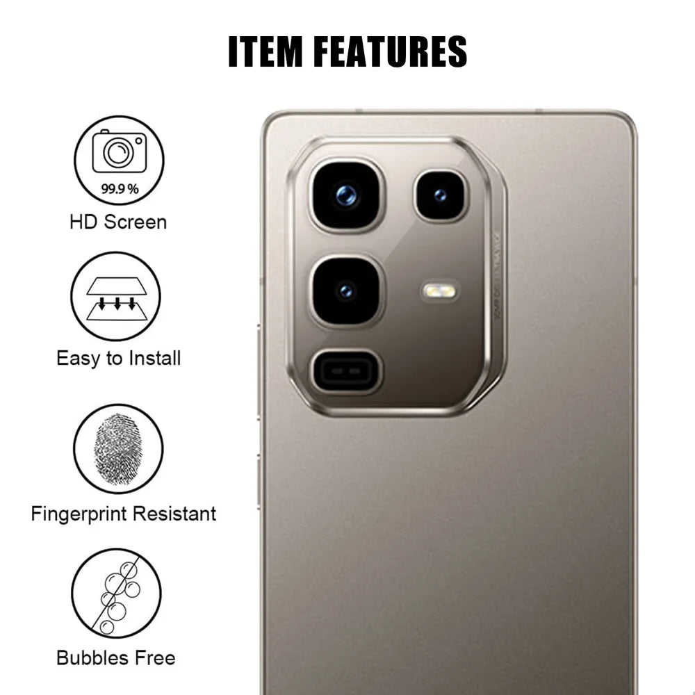 For Infinix Note 50 Pro 4G Full Cover Camera Lens Protector High Definition Anti Fingerprint AR Tempered Glass Lens Film - Transparent - 2