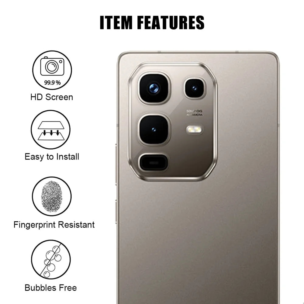 For Infinix Note 50 4G Full Cover Camera Lens Protector High Definition Anti Fingerprint AR Tempered Glass Lens Film - Transparent - 2