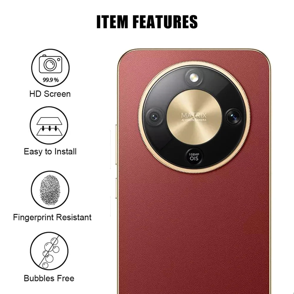 For Honor X9d 5G / Honor Magic8 Lite 5G Full Cover Camera Lens Protector High Definition Anti Fingerprint AR Tempered Glass Lens Film - Transparent - 2