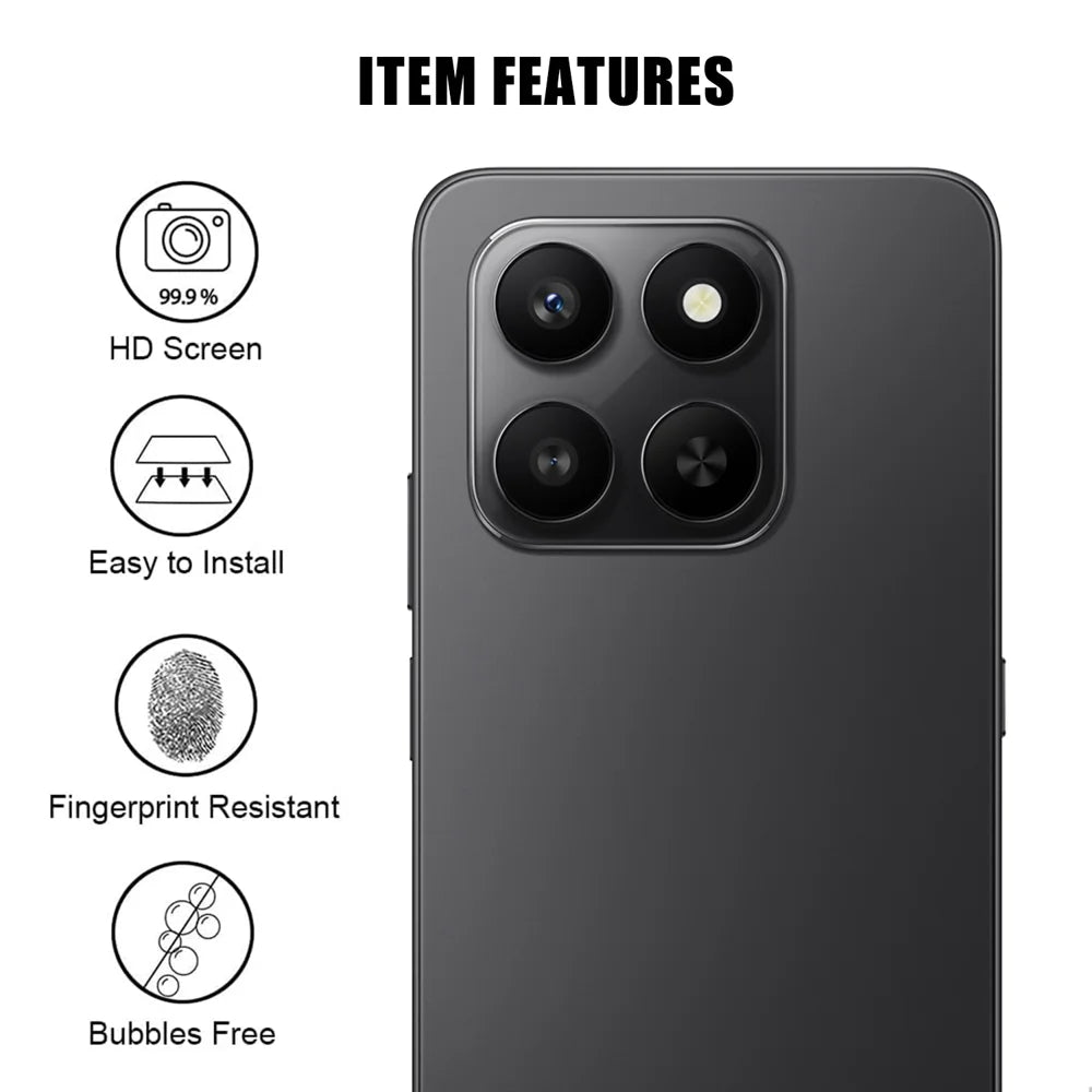 For Honor X7d 4G / Honor 400 Smart 5G Full Cover Camera Lens Protector High Definition Anti Fingerprint AR Tempered Glass Lens Film - Transparent - 2