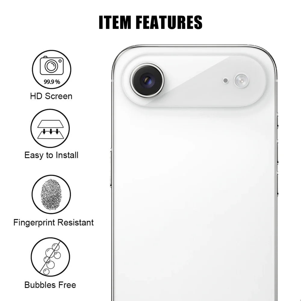 For iPhone Air Full Cover Camera Lens Protector High Definition Anti Fingerprint AR Tempered Glass Lens Film - Transparent - 2