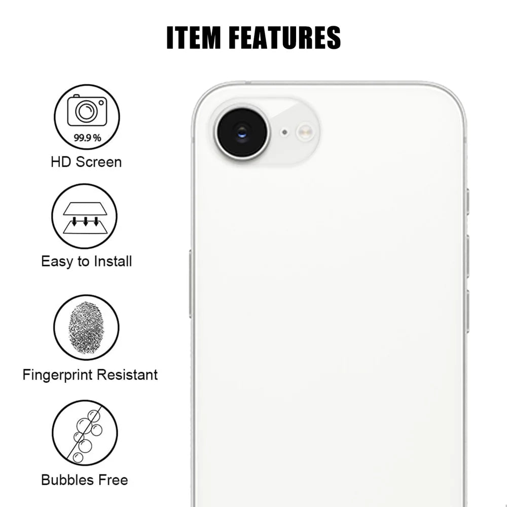 For iPhone 17e / 16e Full Cover Camera Lens Protector High Definition Anti Fingerprint AR Tempered Glass Lens Film - Transparent - 2