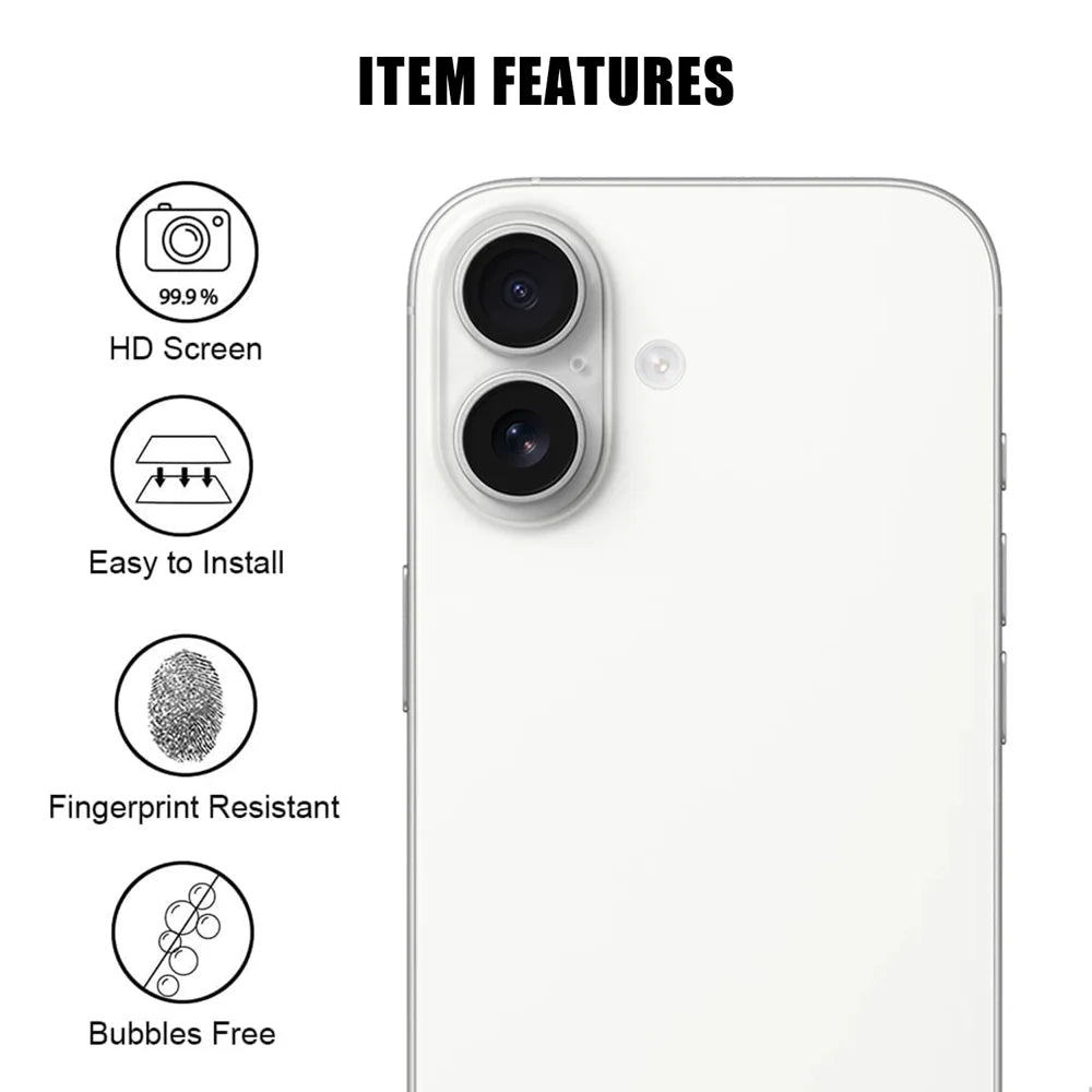 For iPhone 16 Plus / iPhone 16 Full Cover Camera Lens Protector High Definition Anti Fingerprint AR Tempered Glass Lens Film - Transparent - 2