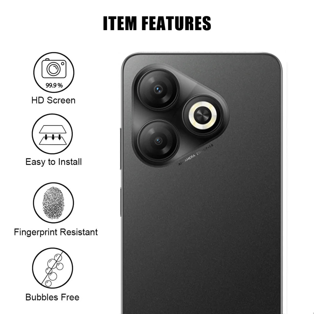 For Infinix Smart 10 HD Full Cover Camera Lens Protector High Definition Anti Fingerprint AR Tempered Glass Lens Film - Transparent - 2