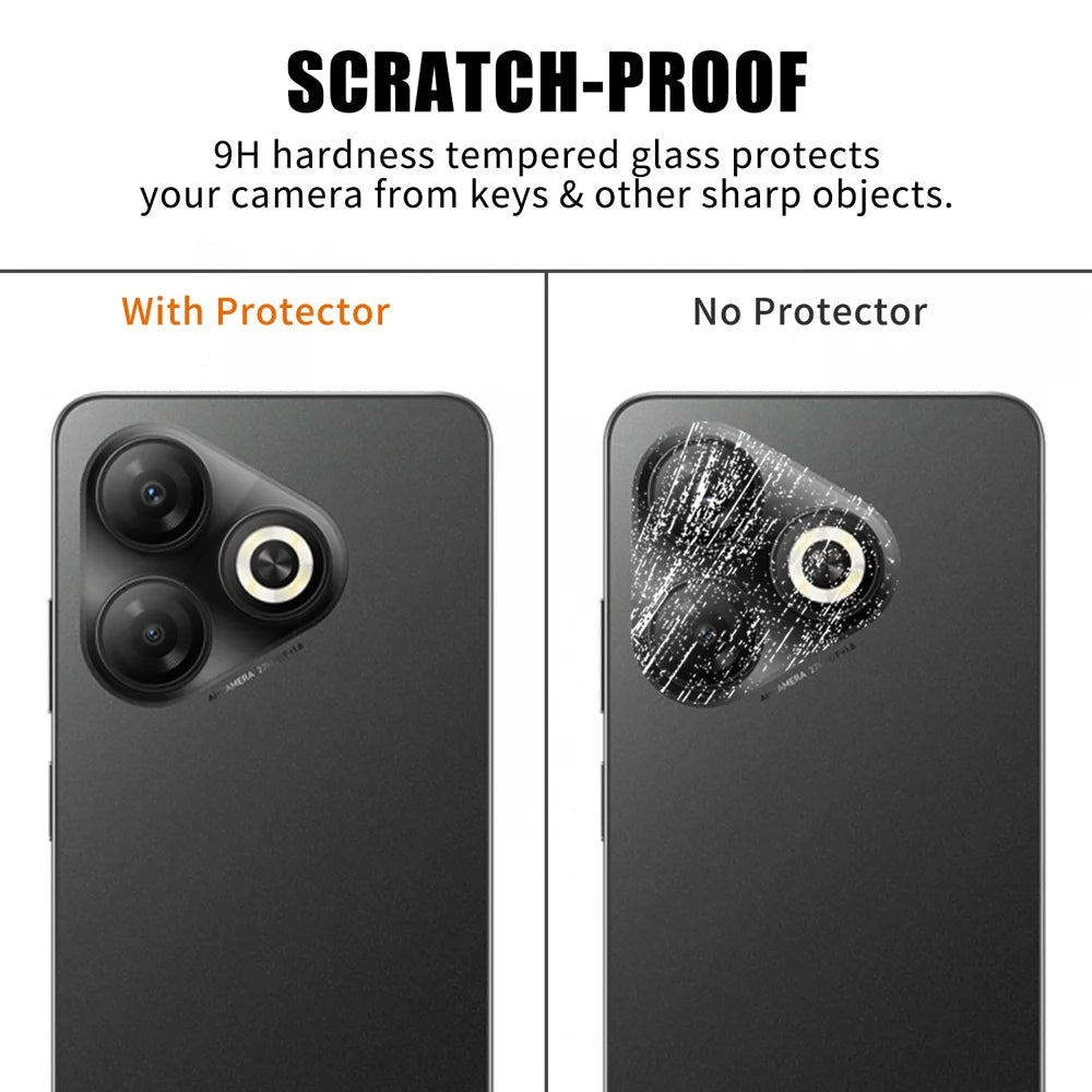 For Infinix Smart 10 HD Full Cover Camera Lens Protector High Definition Anti Fingerprint AR Tempered Glass Lens Film - Transparent - 4