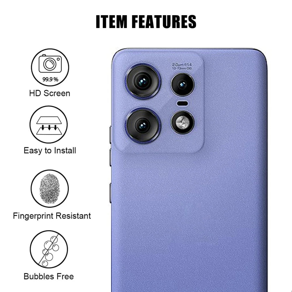 For Motorola Edge 50 Pro 5G Full Cover Camera Lens Protector High Definition Anti Fingerprint AR Tempered Glass Lens Film - Transparent - 2