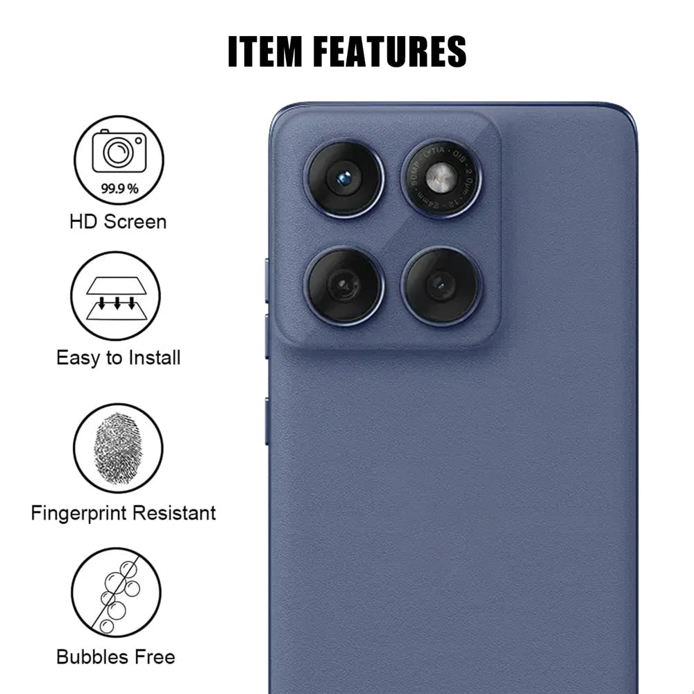 For Motorola Edge 60 5G / Motorola Edge 60s 5G / Motorola Edge 60 Fusion 5G Full Cover Camera Lens Protector High Definition Anti Fingerprint AR Tempered Glass Lens Film - Transparent - 2