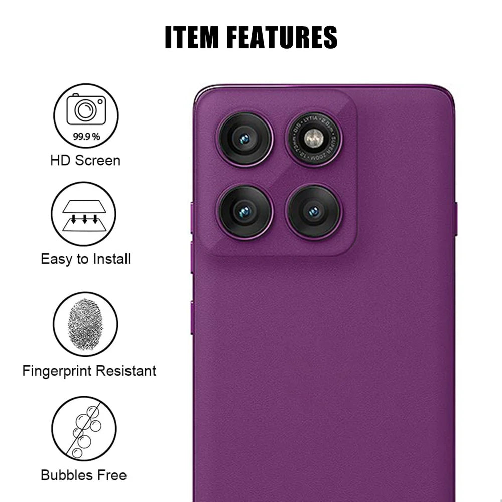 For Motorola Edge 60 Pro 5G Full Cover Camera Lens Protector High Definition Anti Fingerprint AR Tempered Glass Lens Film - Transparent - 2
