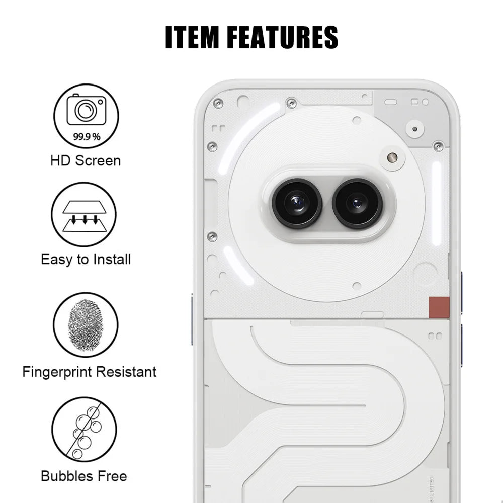 For Nothing Phone (2a) Full Cover Camera Lens Protector High Definition Anti Fingerprint AR Tempered Glass Lens Film - Transparent - 2