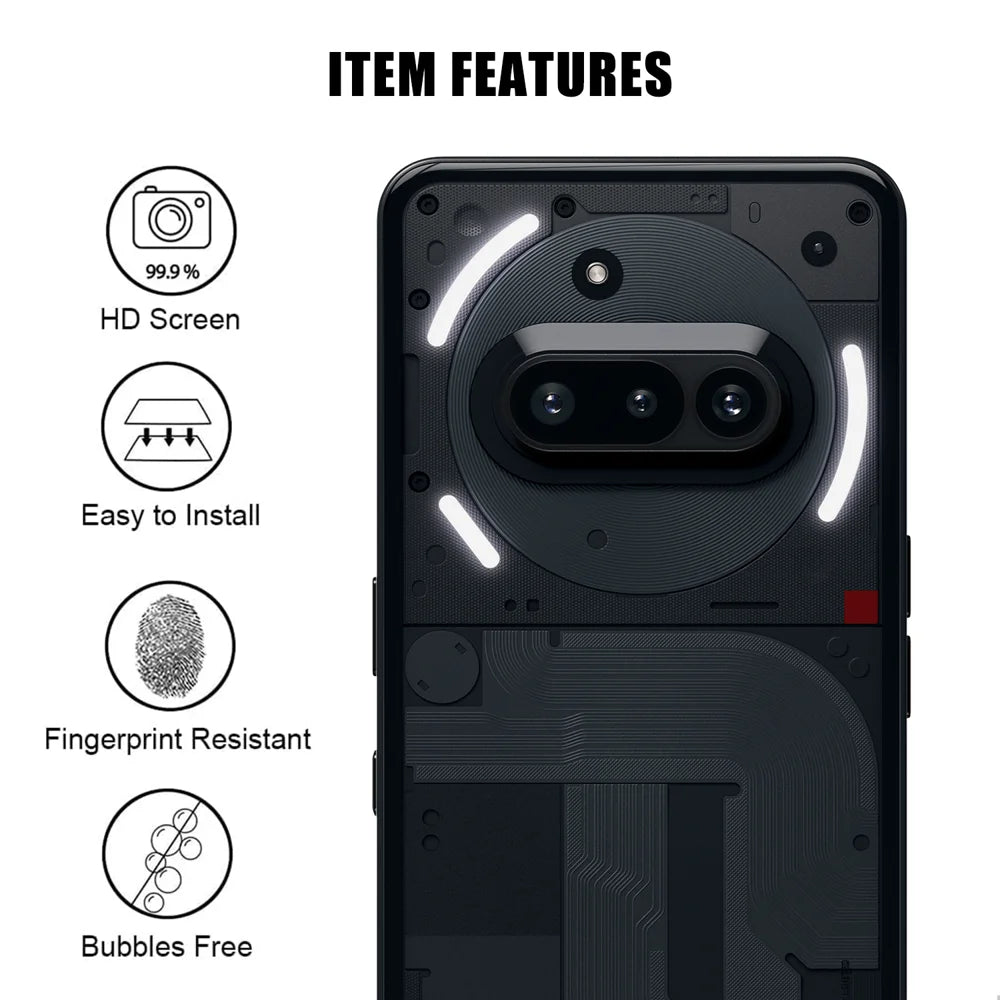 For Nothing Phone (3a) Full Cover Camera Lens Protector High Definition Anti Fingerprint AR Tempered Glass Lens Film - Transparent - 2