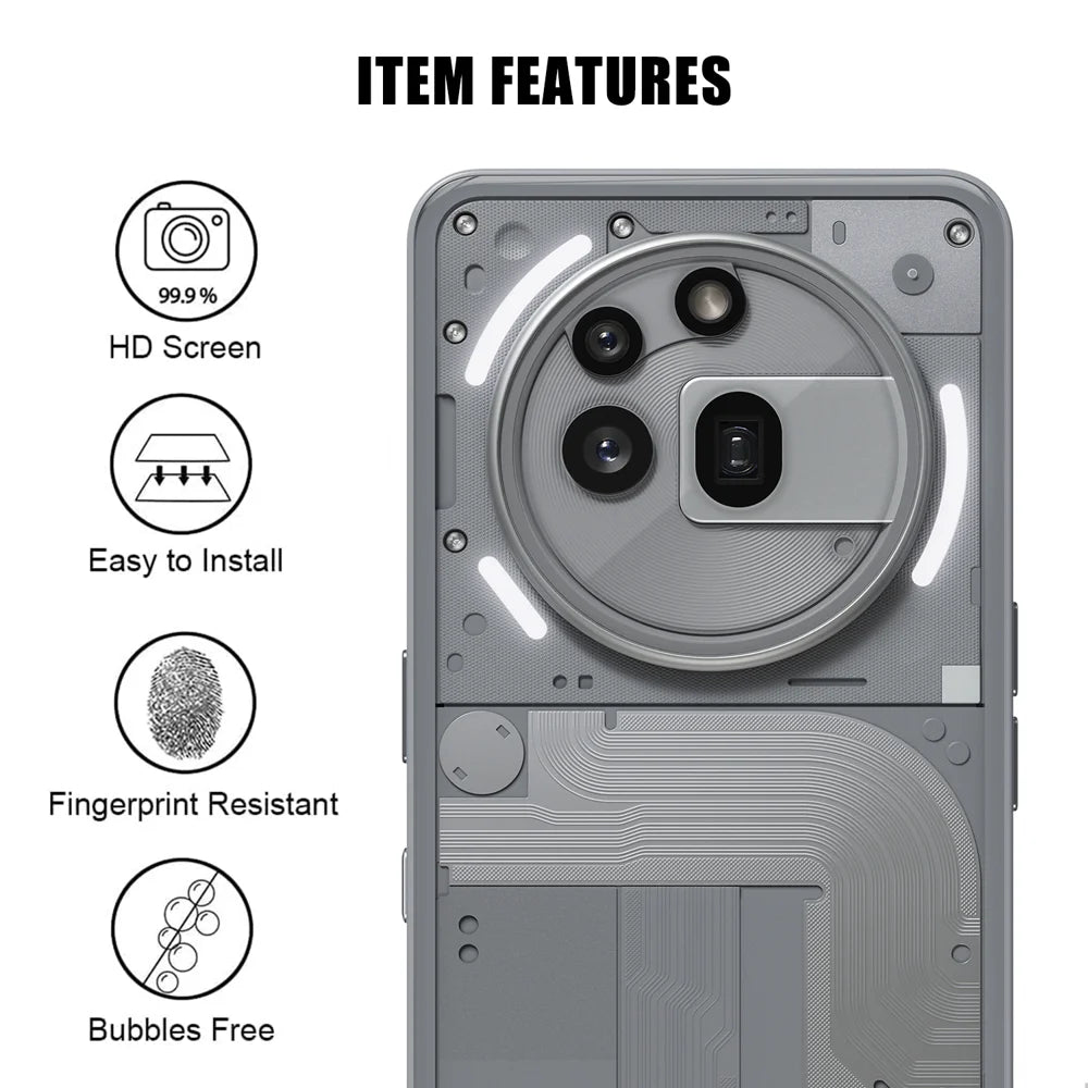 For Nothing Phone (3a) Pro Full Cover Camera Lens Protector High Definition Anti Fingerprint AR Tempered Glass Lens Film - Transparent - 2