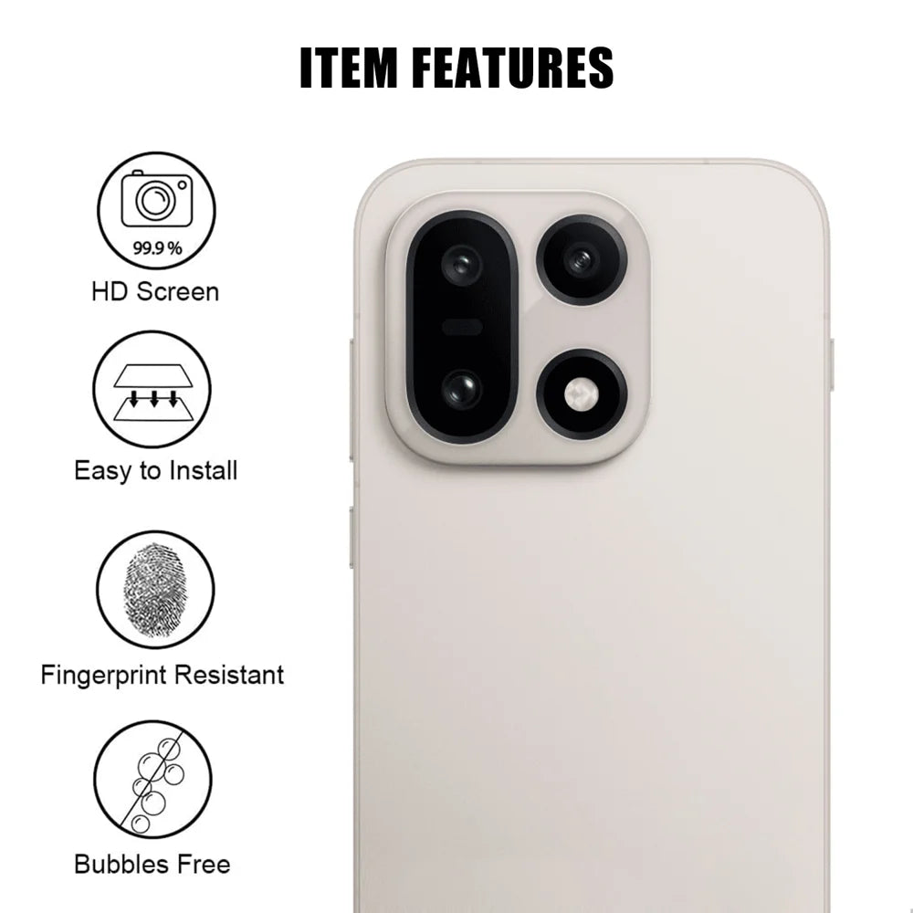 For OnePlus 15 5G Full Cover Camera Lens Protector High Definition Anti Fingerprint AR Tempered Glass Lens Film - Transparent - 2