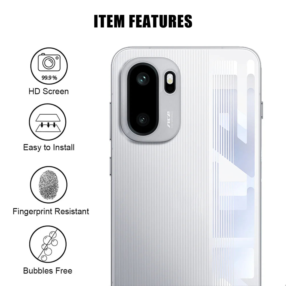 For OnePlus Ace 6 5G Full Cover Camera Lens Protector High Definition Anti Fingerprint AR Tempered Glass Lens Film - Transparent - 2