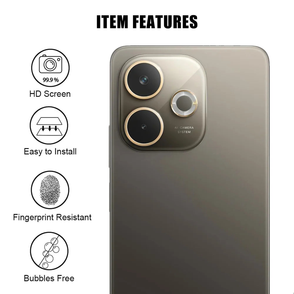 For Oppo A5 Pro 5G (Global) Full Cover Camera Lens Protector High Definition Anti Fingerprint AR Tempered Glass Lens Film - Transparent - 2