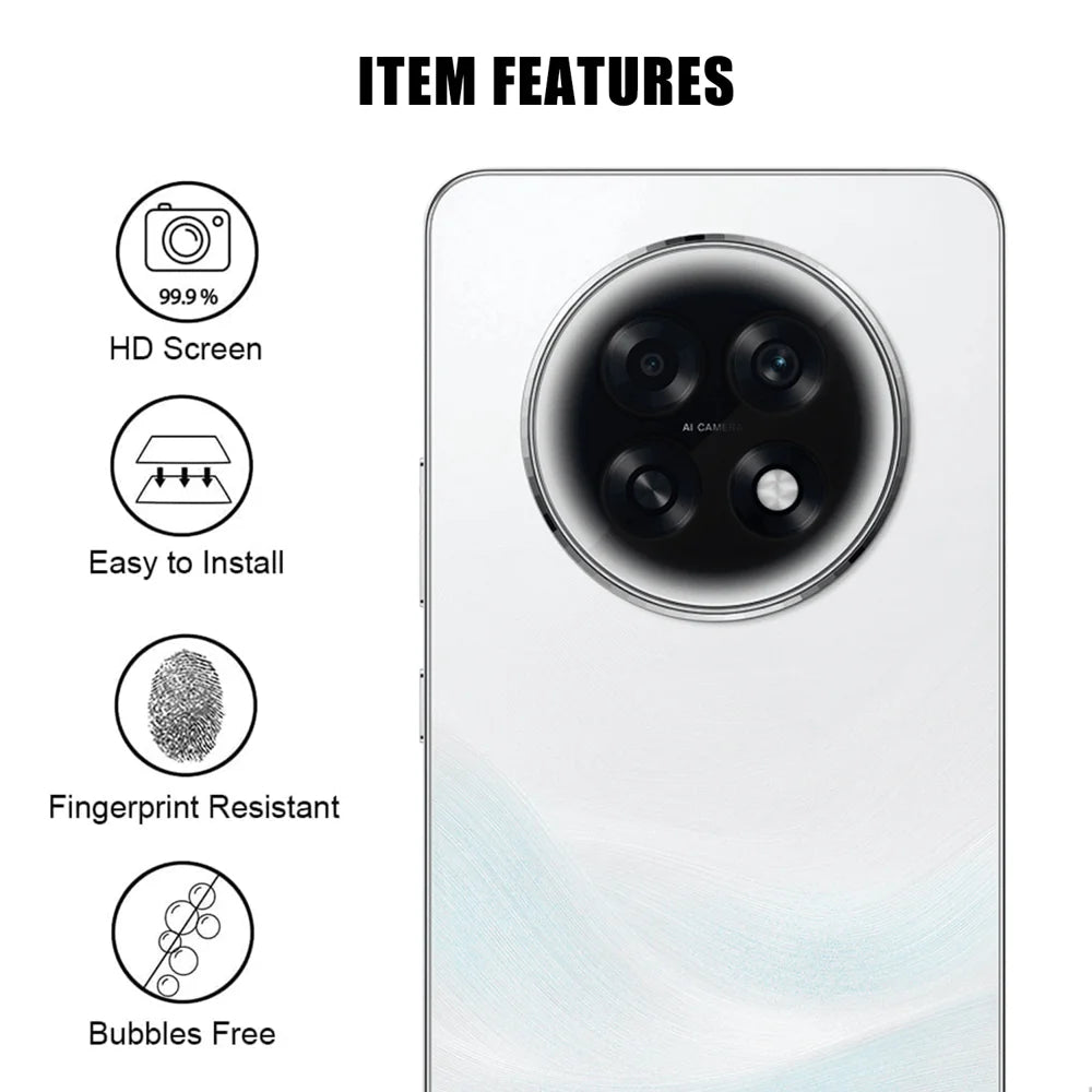 For Oppo A6 GT 5G / Oppo F31 Pro+ 5G Full Cover Camera Lens Protector High Definition Anti Fingerprint AR Tempered Glass Lens Film - Transparent - 2