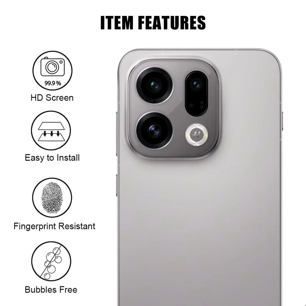 For Oppo Find X9 5G Full Cover Camera Lens Protector High Definition Anti Fingerprint AR Tempered Glass Lens Film - Transparent - 2
