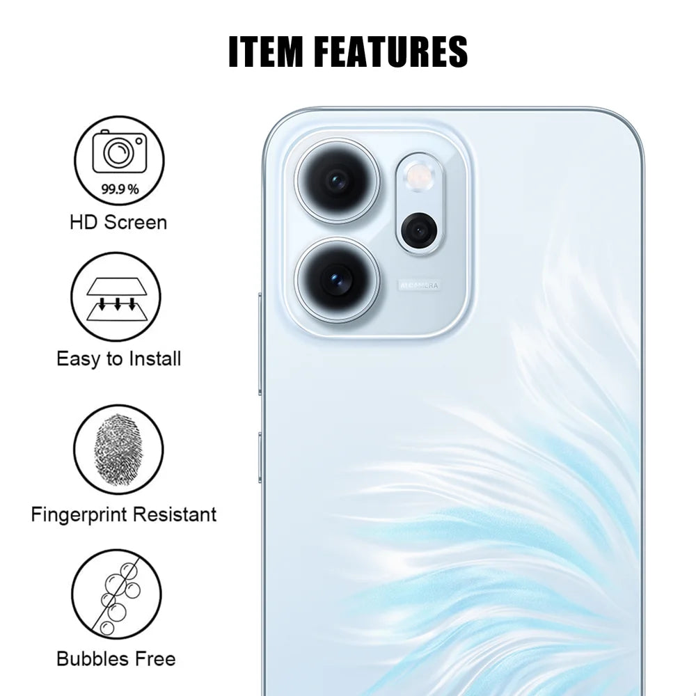 For Oppo Reno14 F 5G Full Cover Camera Lens Protector High Definition Anti Fingerprint AR Tempered Glass Lens Film - Transparent - 2