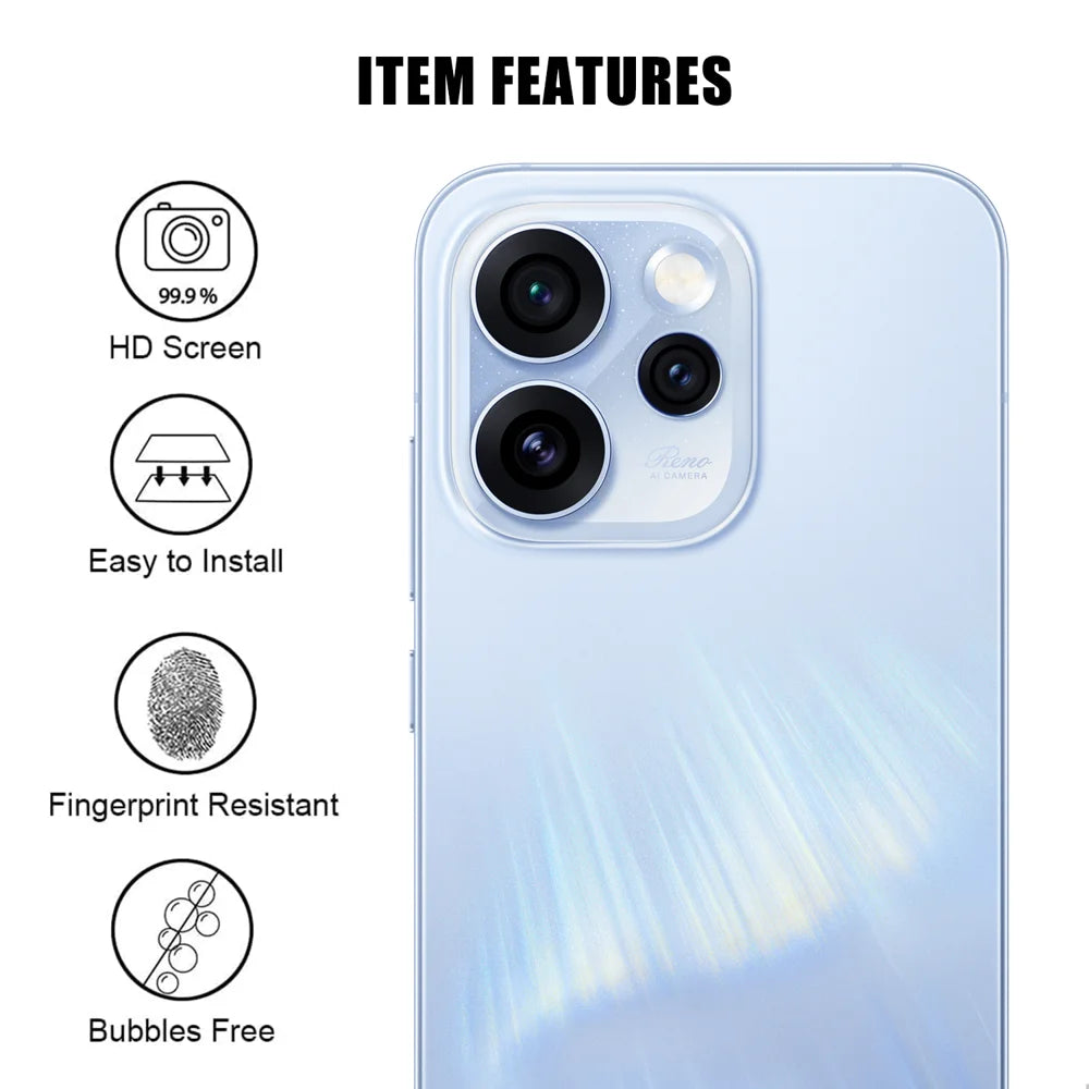 For Oppo Reno15 Pro Max 5G (Global) Full Cover Camera Lens Protector High Definition Anti Fingerprint AR Tempered Glass Lens Film - Transparent - 2