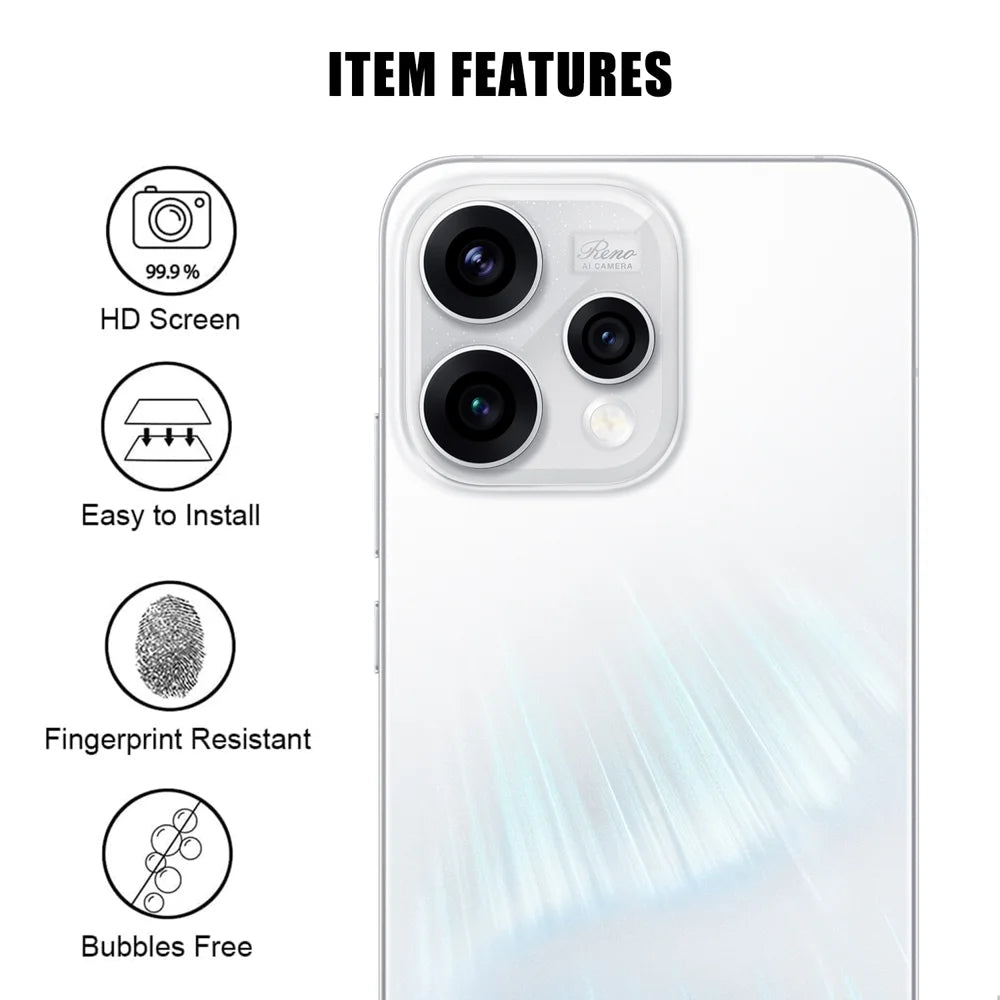 For Oppo Reno15 F 5G / Oppo Reno15 5G (Global) Full Cover Camera Lens Protector High Definition Anti Fingerprint AR Tempered Glass Lens Film - Transparent - 2