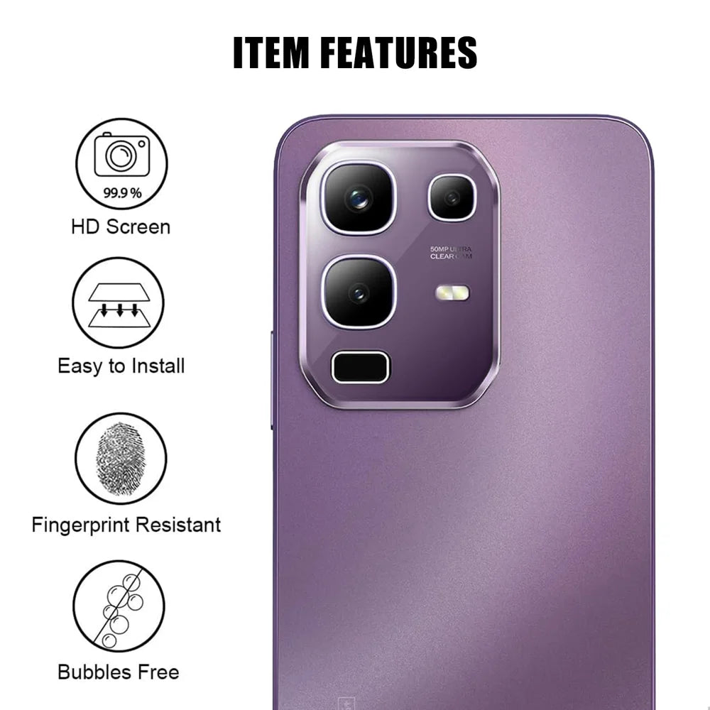 For Infinix Note 50x 5G Full Cover Camera Lens Protector High Definition Anti Fingerprint AR Tempered Glass Lens Film - Transparent - 2