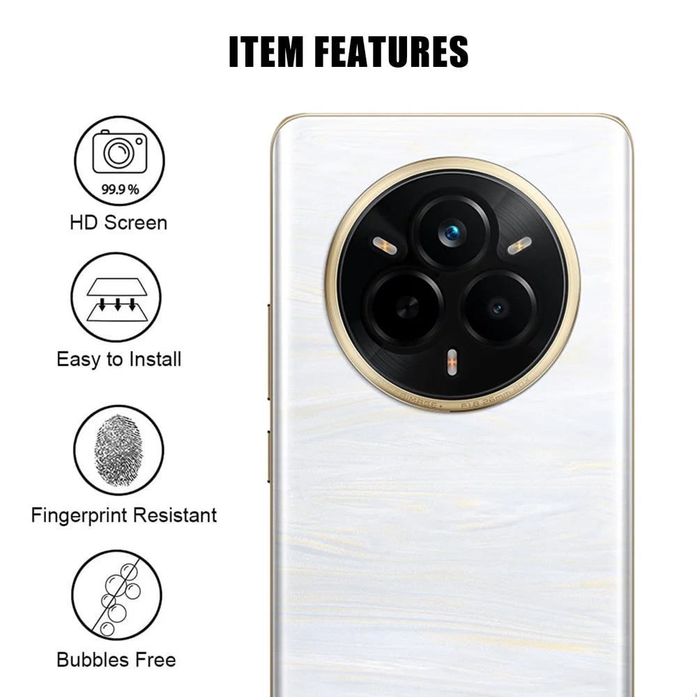 For Realme 14 Pro+ 5G / Realme 14 Pro 5G Full Cover Camera Lens Protector High Definition Anti Fingerprint AR Tempered Glass Lens Film - Transparent - 2