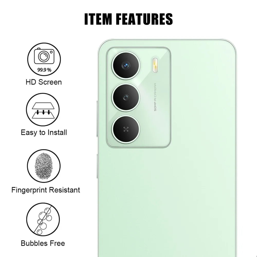 For Realme C75 5G / Realme C73 5G / Realme 14x 5G Full Cover Camera Lens Protector High Definition Anti Fingerprint AR Tempered Glass Lens Film - Transparent - 2