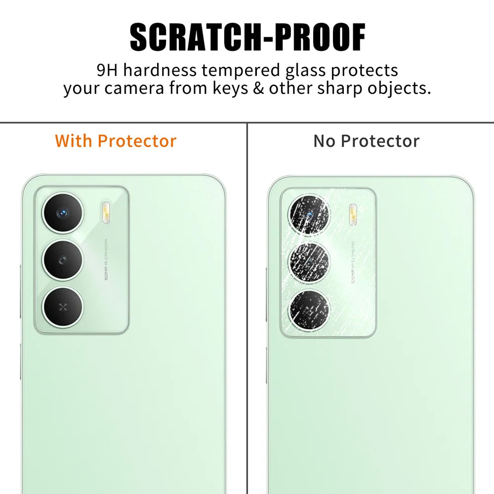 For Realme C75 5G / Realme C73 5G / Realme 14x 5G Full Cover Camera Lens Protector High Definition Anti Fingerprint AR Tempered Glass Lens Film - Transparent - 4