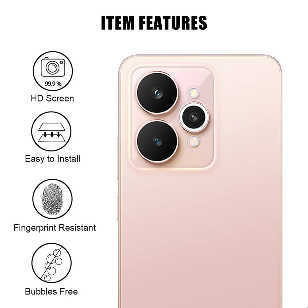 For Realme 15 5G Full Cover Camera Lens Protector High Definition Anti Fingerprint AR Tempered Glass Lens Film - Transparent - 2