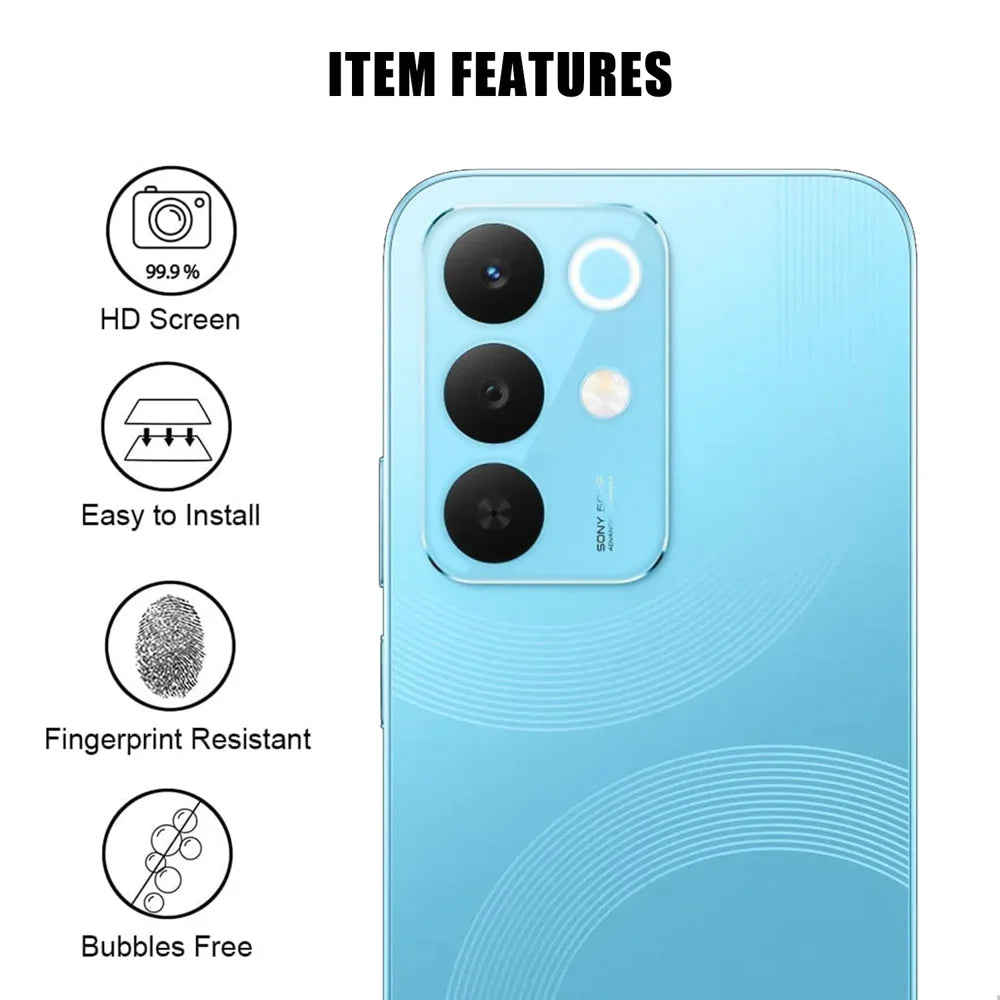 For Realme C85 Pro 4G / Realme C85 4G / Realme 15x (India) 5G Full Cover Camera Lens Protector High Definition Anti Fingerprint AR Tempered Glass Lens Film - Transparent - 2