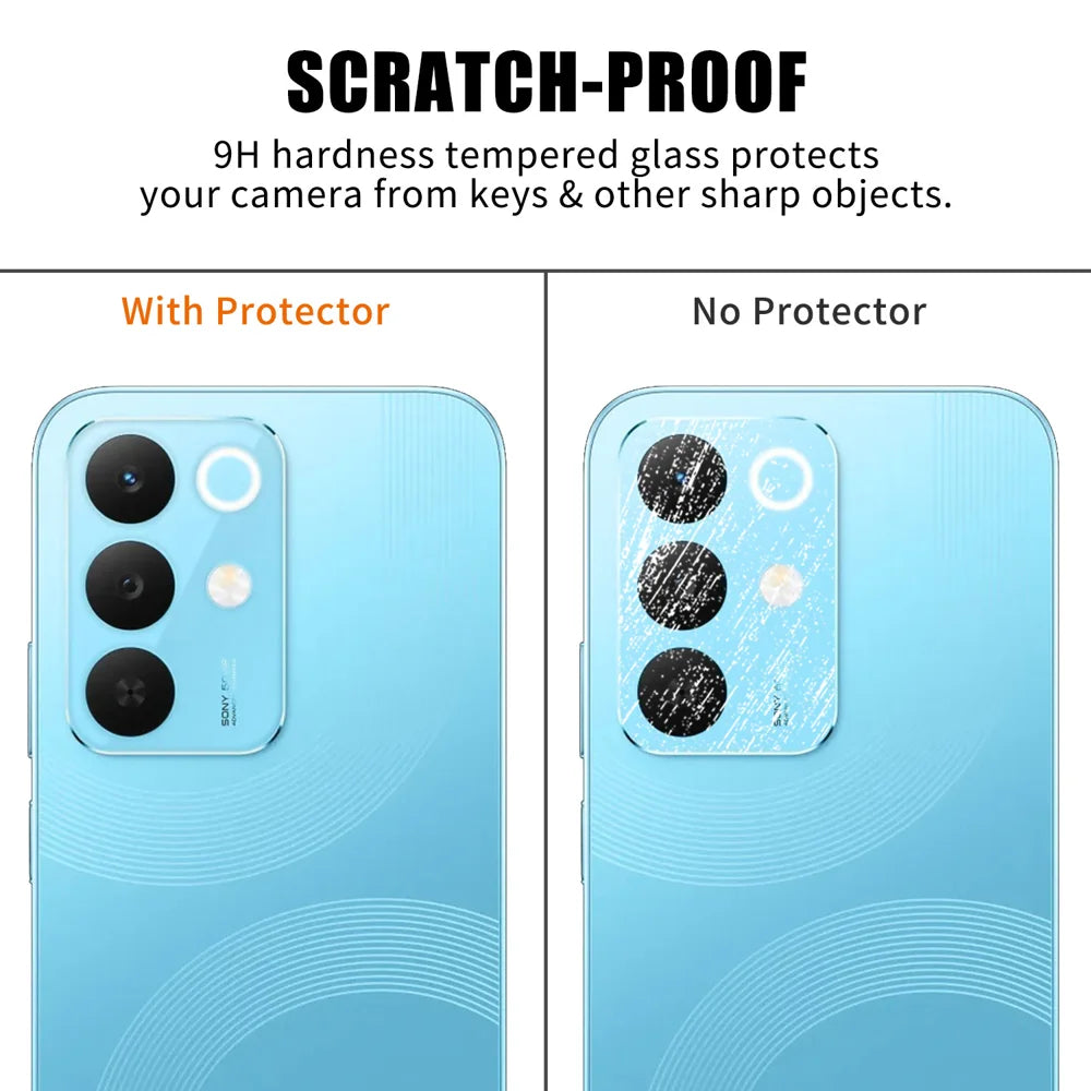 For Realme C85 Pro 4G / Realme C85 4G / Realme 15x (India) 5G Full Cover Camera Lens Protector High Definition Anti Fingerprint AR Tempered Glass Lens Film - Transparent - 4