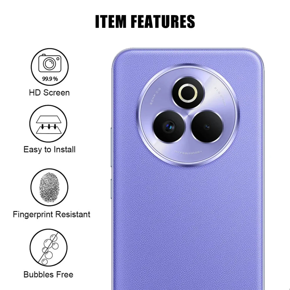 For Realme P3 Pro 5G Full Cover Camera Lens Protector High Definition Anti Fingerprint AR Tempered Glass Lens Film - Transparent - 2