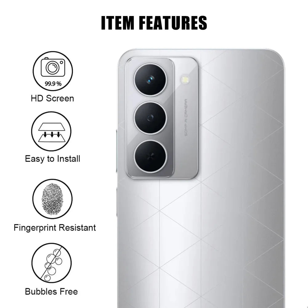 For Realme P3x 5G Full Cover Camera Lens Protector High Definition Anti Fingerprint AR Tempered Glass Lens Film - Transparent - 2