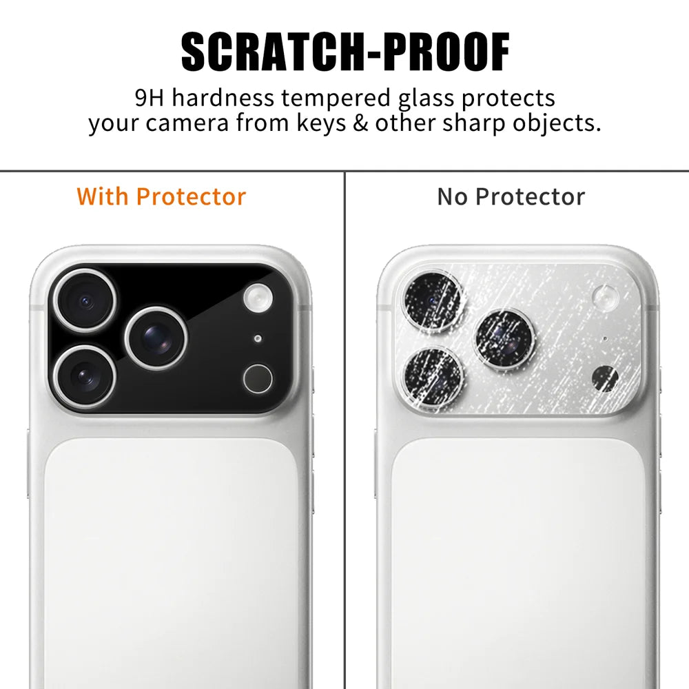 For iPhone 17 Pro Full Cover Camera Lens Protector Silk Print HD Anti Fingerprint AR Tempered Glass Lens Film - Black - 4