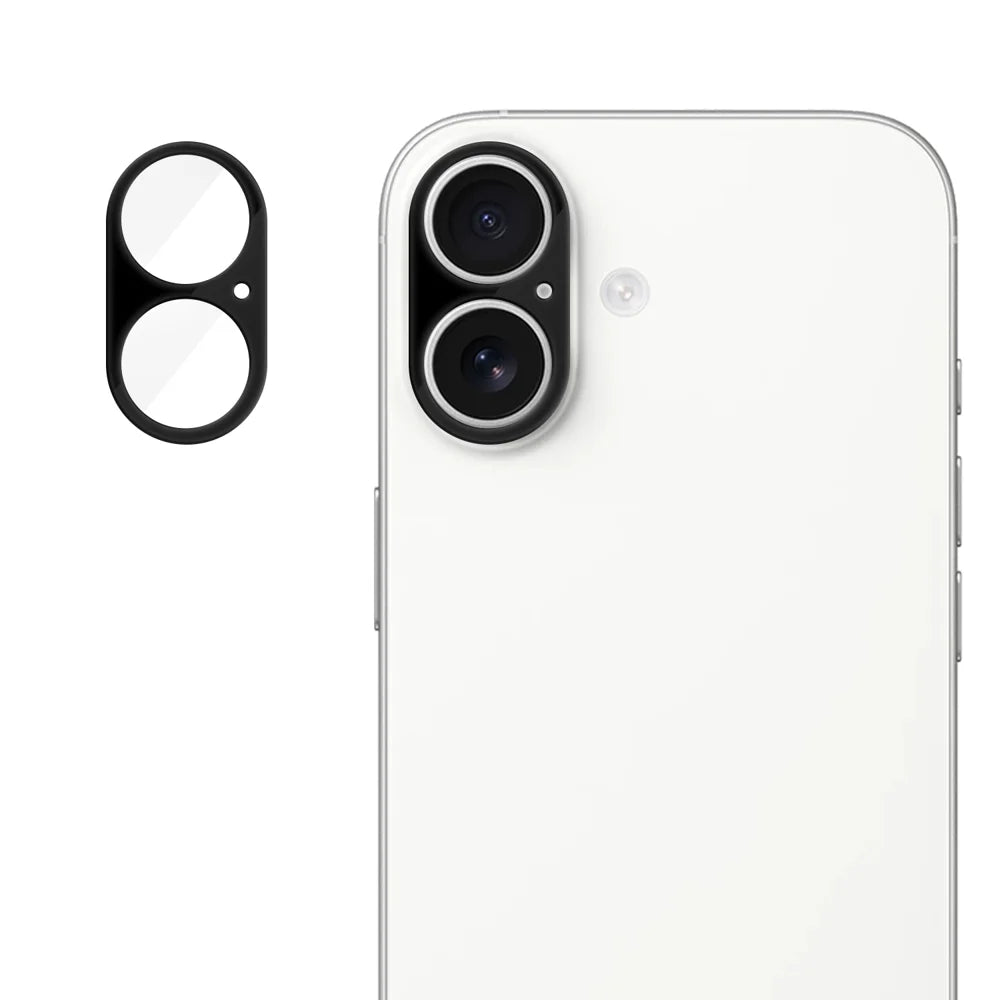 For iPhone 17 Full Cover Camera Lens Protector Silk Print HD Anti Fingerprint AR Tempered Glass Lens Film - Black - 1