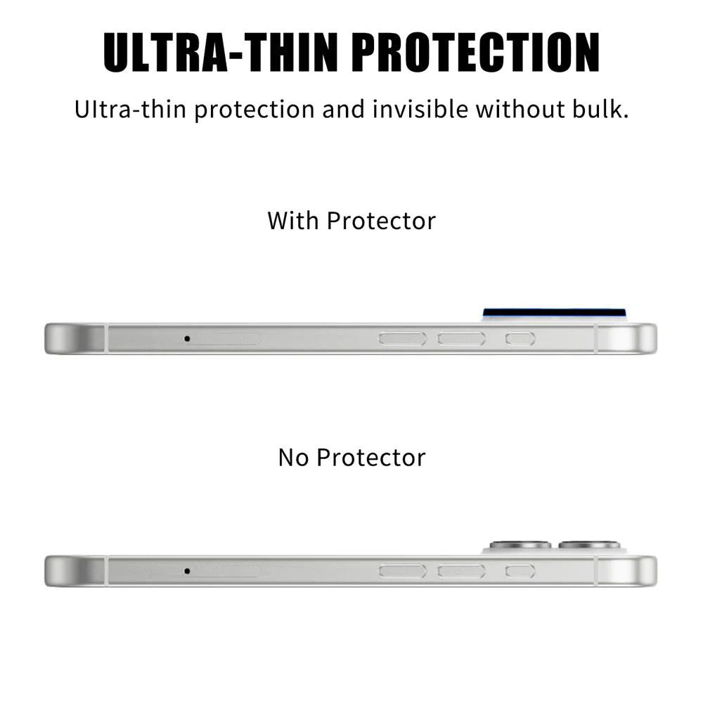 For iPhone 17 Full Cover Camera Lens Protector Silk Print HD Anti Fingerprint AR Tempered Glass Lens Film - Black - 3