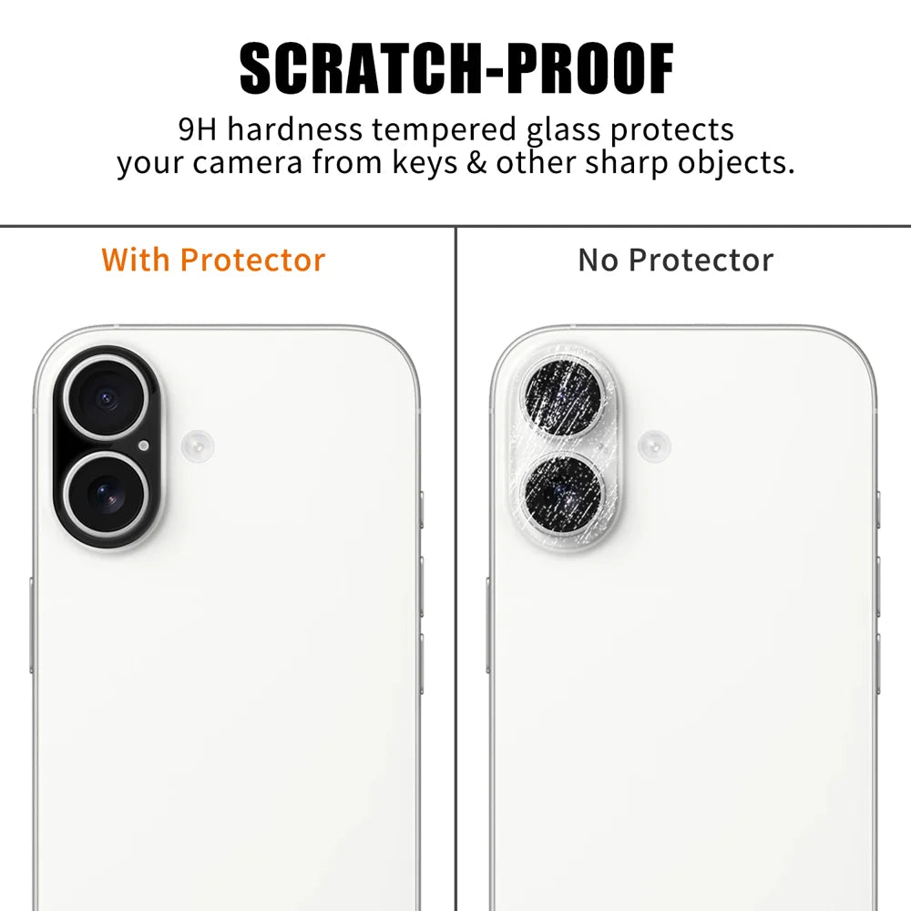 For iPhone 17 Full Cover Camera Lens Protector Silk Print HD Anti Fingerprint AR Tempered Glass Lens Film - Black - 4