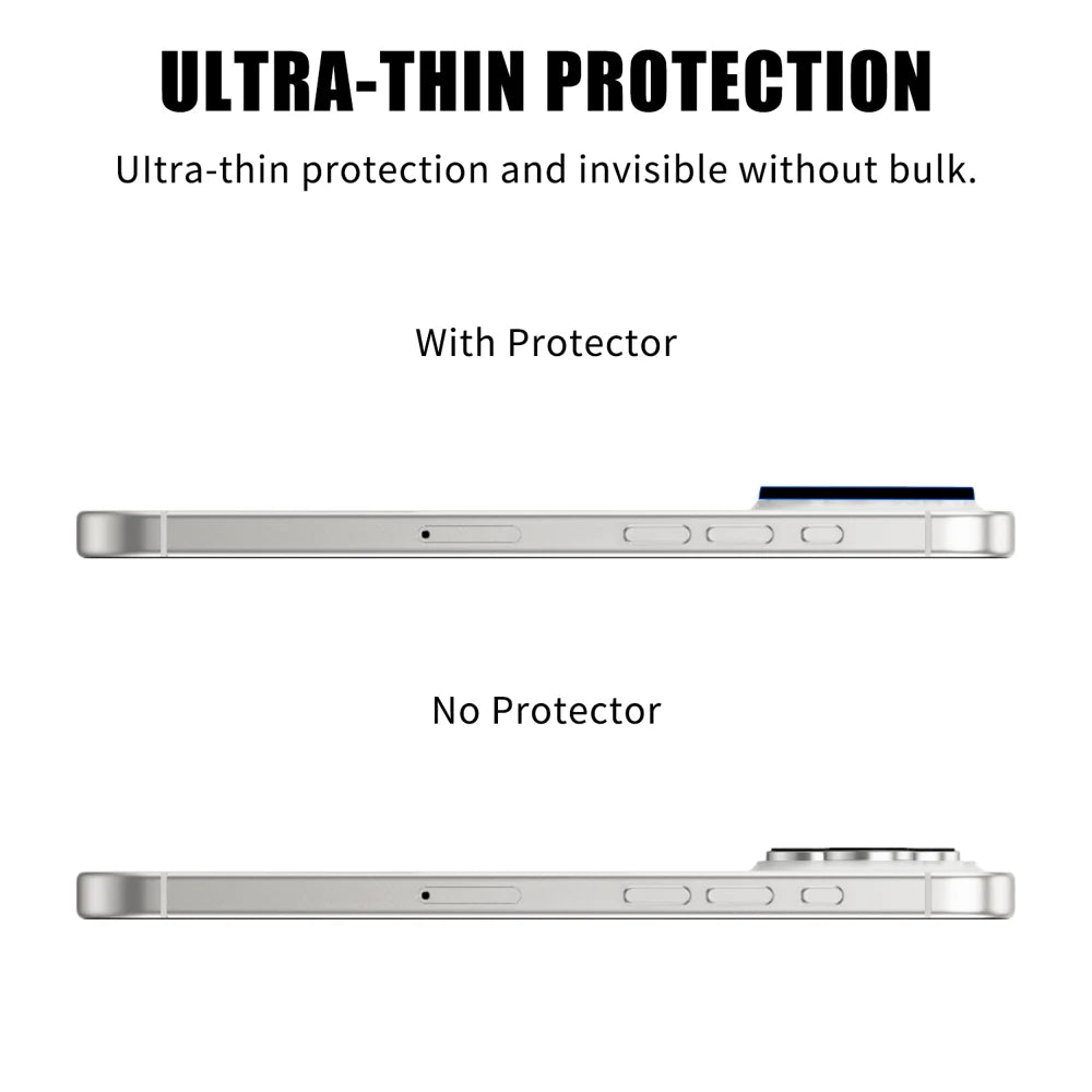 For iPhone 16 Pro Max / iPhone 16 Pro Full Cover Camera Lens Protector Silk Print HD Anti Fingerprint AR Tempered Glass Lens Film - Black - 3