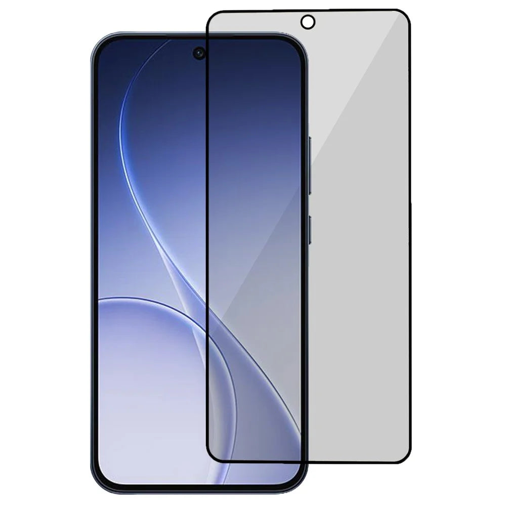 For Oppo Reno15 5G (Global) / Reno15c 5G (China) 180 Degree Anti-Peep Tempered Glass Black Edge Privacy Protection Full Screen Protector, Full Glue - Black - 1