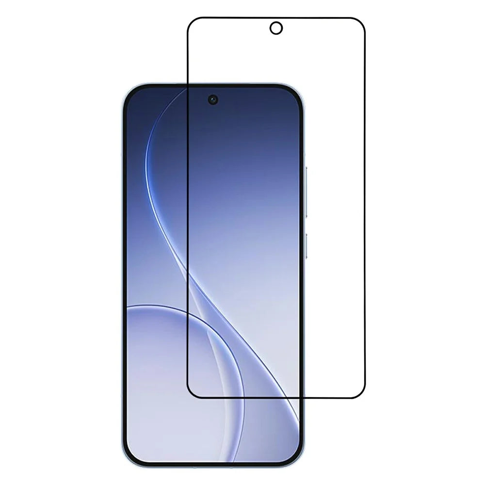 For Oppo Reno15 Pro 5G (Global)  /  Reno15 5G (China) Tempered Glass Screen Film Full Glue Silk Printing Matte Full Screen Protector - Black - 1