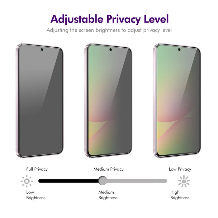 ENKAY HAT PRINCE For Samsung Galaxy A57 5G / Galaxy A37 5G 5Pcs Privacy Screen Protector  Full Glue Full Coverage 28-degree Anti-Spy Tempered Glass - Black - 4