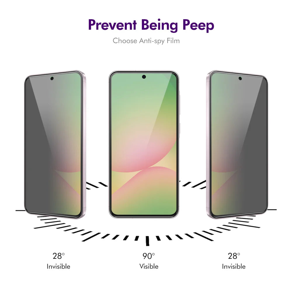 ENKAY HAT PRINCE For Samsung Galaxy A57 5G / Galaxy A37 5G 2Pcs Privacy Screen Protector  Full Glue Full Coverage 28-degree Anti-Spy Tempered Glass - Black - 3
