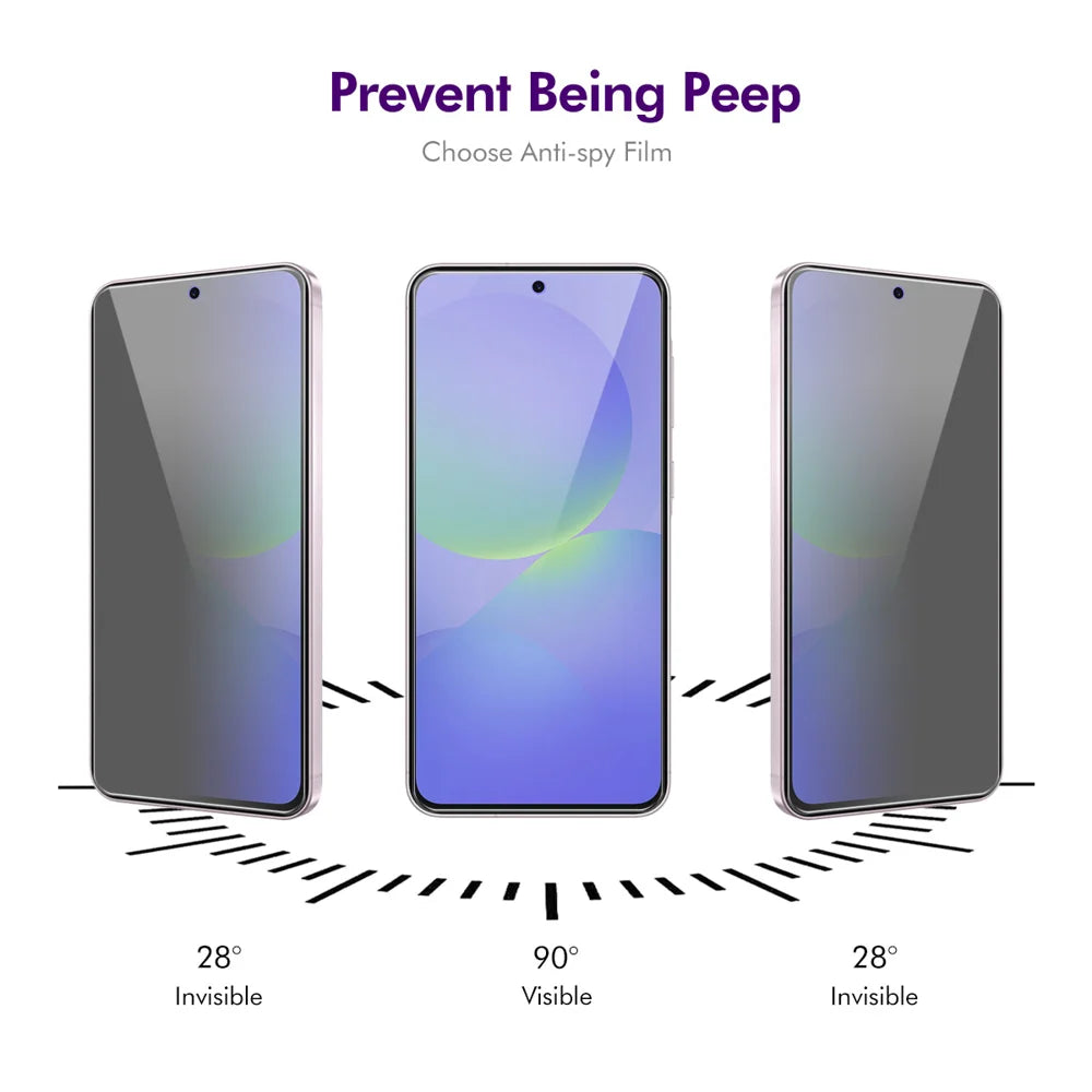 ENKAY HAT PRINCE For Samsung Galaxy A57 5G / Galaxy A37 5G 5Pcs Anti-Spy Film  Anti-Glare Full Glue Full Screen Protector Tempered Glass - Black - 3