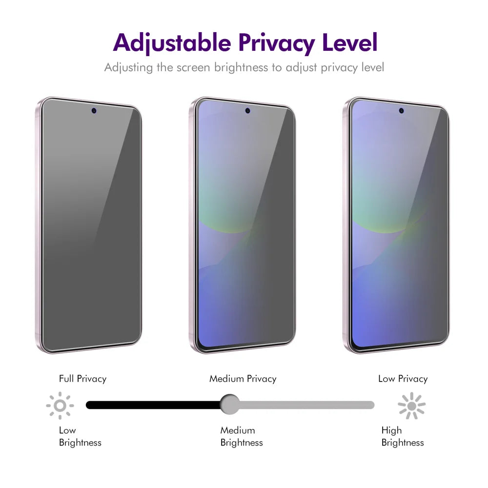 ENKAY HAT PRINCE For Samsung Galaxy A57 5G / Galaxy A37 5G 5Pcs Anti-Spy Film  Anti-Glare Full Glue Full Screen Protector Tempered Glass - Black - 4