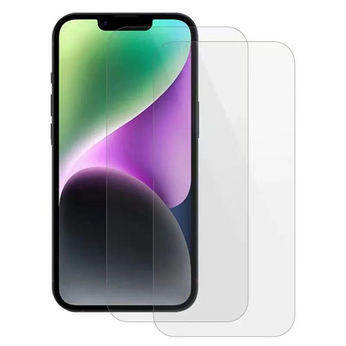 For iPhone 17e / 16e 2Pcs / Set Screen Protector 2.5D Arc Edge Anti-scratch Tempered Glass Film (NOT Complete Covering) - Transparent - 1