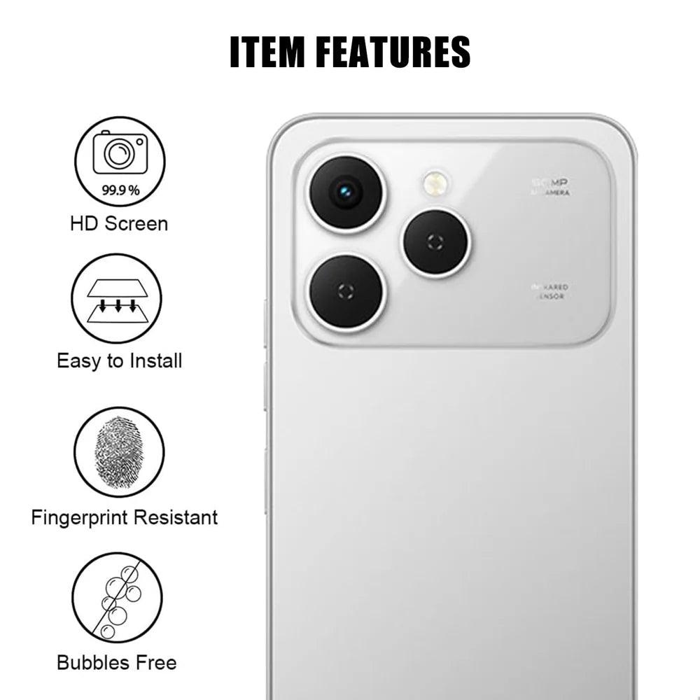 For TECNO Spark 40 4G Full Cover Camera Lens Protector High Definition Anti Fingerprint AR Tempered Glass Lens Film - Transparent - 2