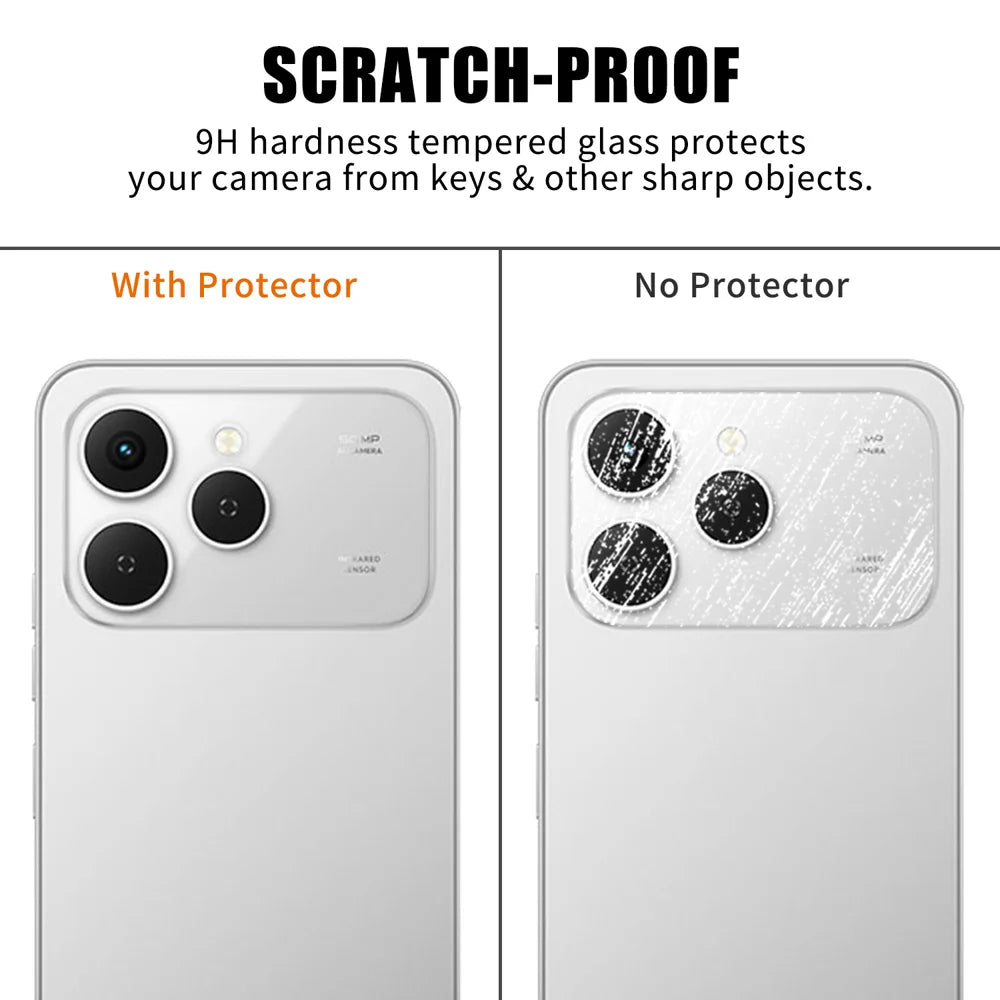 For TECNO Spark 40 4G Full Cover Camera Lens Protector High Definition Anti Fingerprint AR Tempered Glass Lens Film - Transparent - 4
